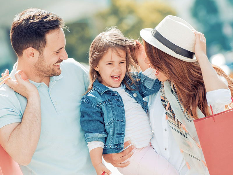 A happy family shopping